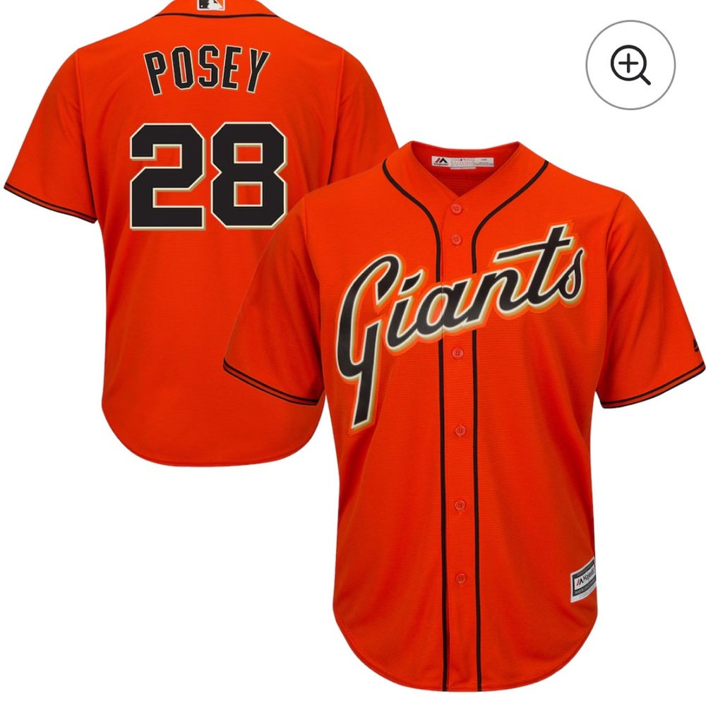 Majestic Orange Giants Youth Jersey Authentic